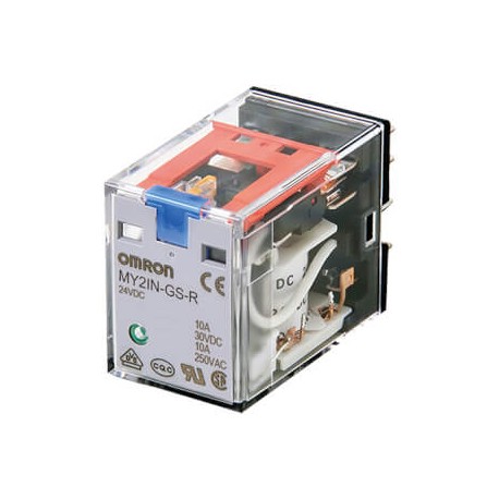 Omron MY4IN-D2-GS-R DC24 MY4IND2GSRDC24BYOMZ OMRON Relay, plug-in, 14-pin, 4PDT, 3 A, mechanical and LED..